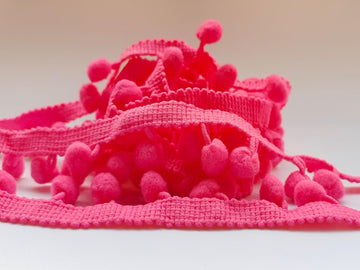 Pom Pom Trim 6 Yards 12mm Ball Fringe Trim for Sewing Accessory Decoration DIY Crafts (Fuchsia, 12mm 181205)