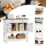 Farmhouse Console Table with 2-Door Cabinet & 2 Drawers, Coffee Bar, Entryway Table with Storage Shelf