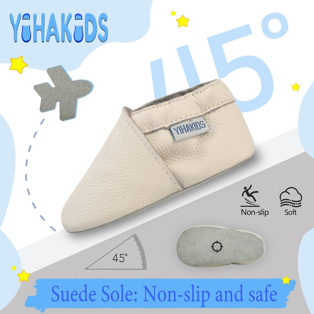 Baby Solid Leather Moccasins Soft Suede Sole Infant Toddler Shoes
