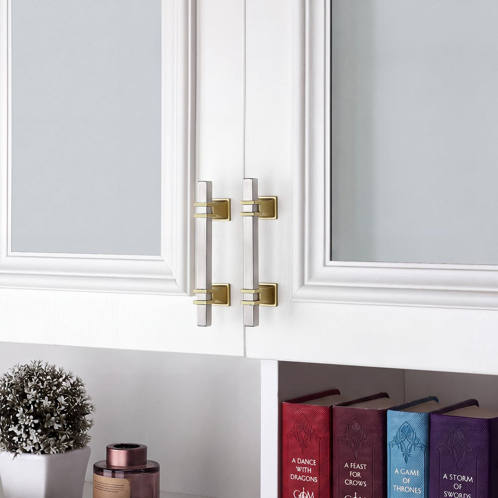 30 Pack 5 Inch Brushed Nickel and Champagne Bronze Cabinet Pulls
