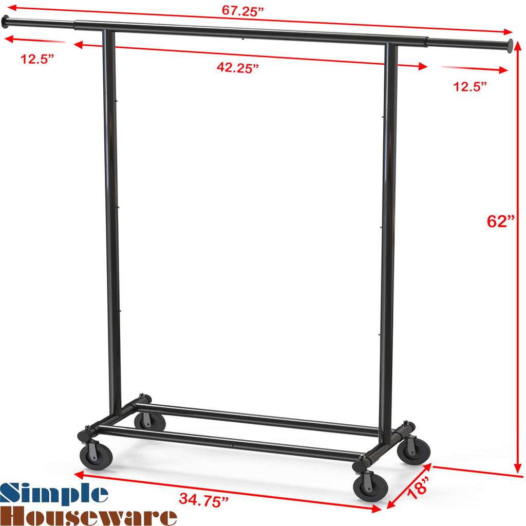 Heavy Duty Clothing Garment Rack, Black
