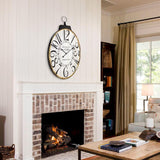 Large Wall Clocks, 29 Inch-High Oversized Oval French Vintage Farmhouse Design