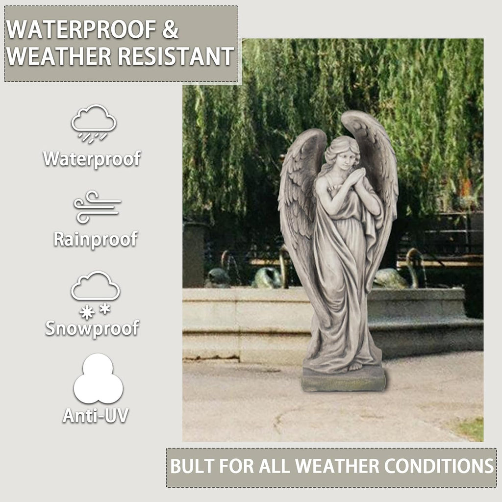 Outdoor Statues Angel Décor Garden Statue - 34 inch Large Garden Angels Outdoor Religious Statues Catholic Resin