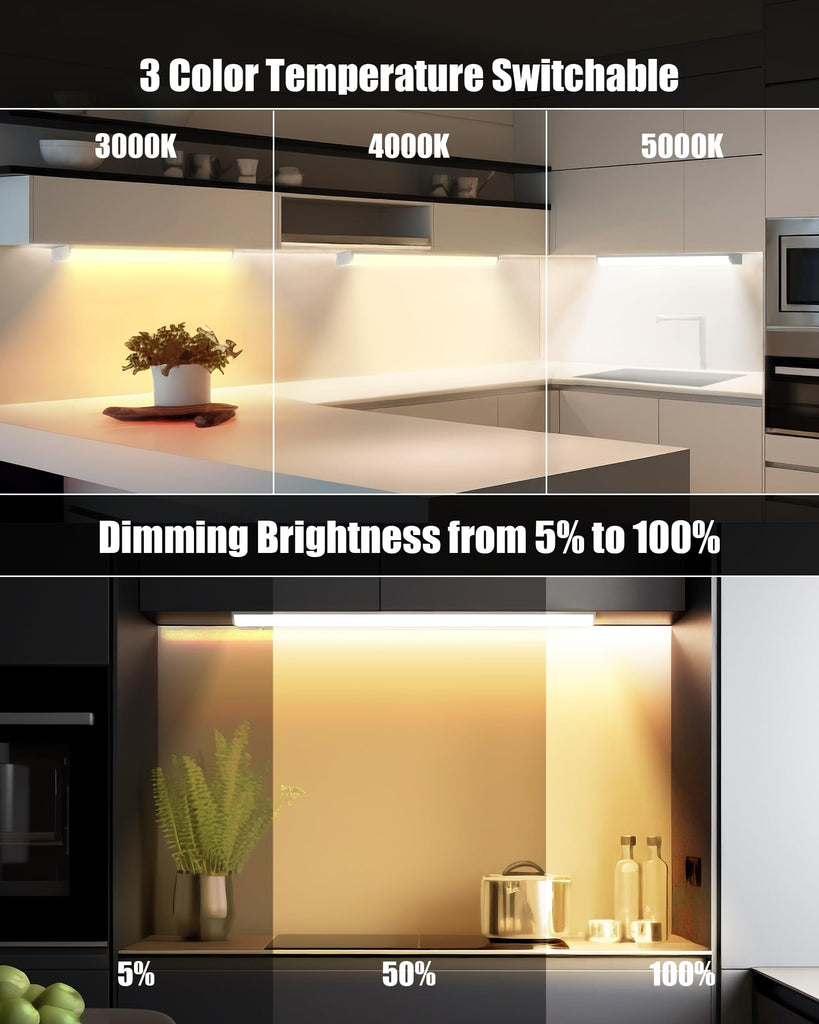 36'' Hardwired Under Cabinet Lighting, 3 Color Settings - 2700K/4000K/5000K