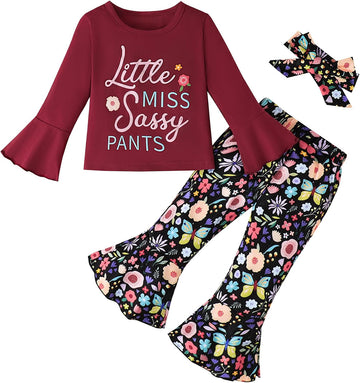 Toddler Girl Clothes Fall-Winter Outfit 3Pcs Baby Clothing Set