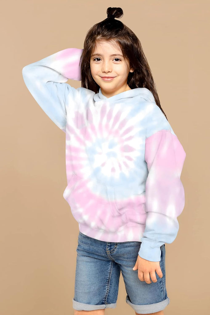 Unisex Kids Tie Dye Sweatshirt Boys Girls Hooded Pullover Hoodies