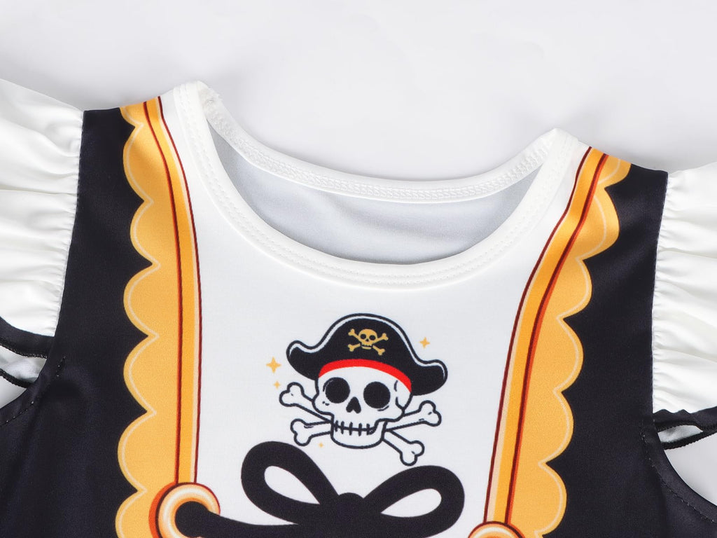 Girls Pirate Dress Ruffle Sleeve A-Line Twirl Casual Dresses