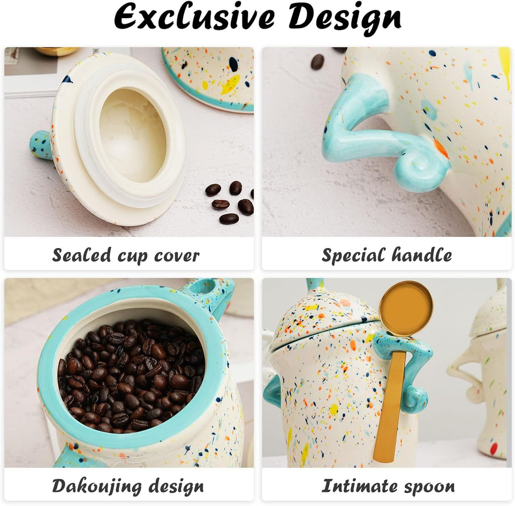 Canister with Attitude - 1.2L Airtight Sassy Canister, Ceramic Storage Canister with Lid, Sugar, Flour, Coffee