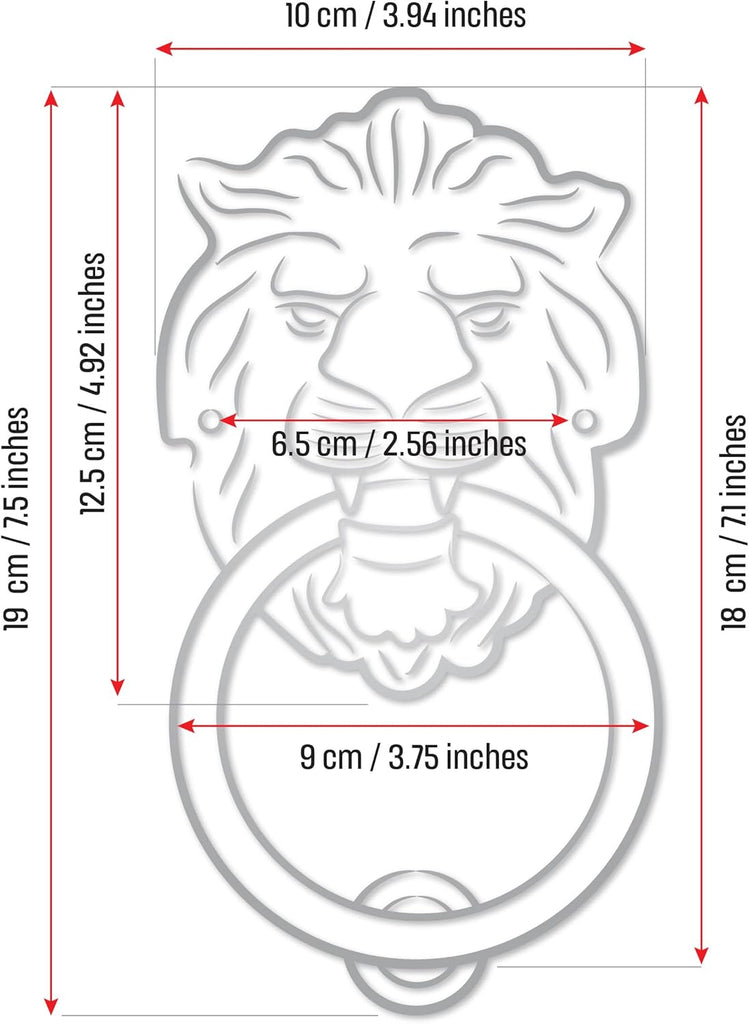 Lions Head Door Knocker,7.1 inches,Solid Brass,Regency Period(Black Oxide)