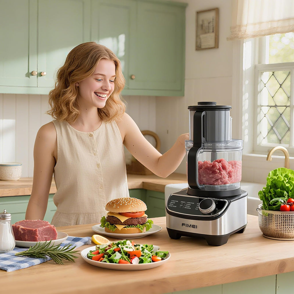 12-Cup Food Processor and Vegetable Chopper, 600W Electric Food Chopper for Slicing, Shredding, Chopping, Pureeing