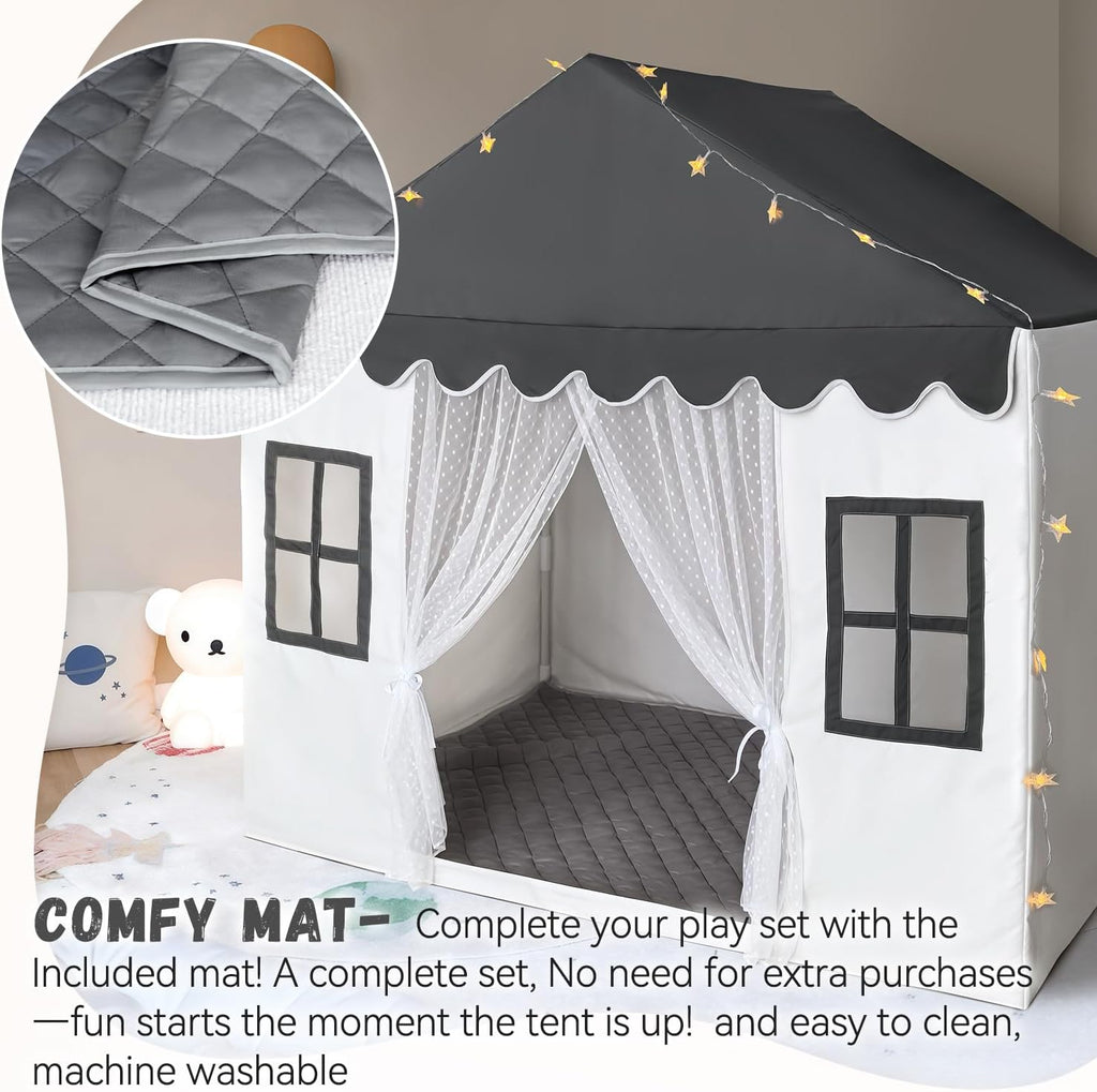 Kids Play Tent with Padded Mat, Kids Tent Playhouse Tent for Kids Ages 4-8