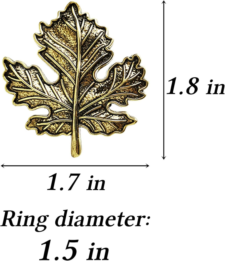 Maple Leaf Napkin Rings, Vintage Alloy Napkin Holder for Fall Thanksgiving Day Theme Party and Autumn Table