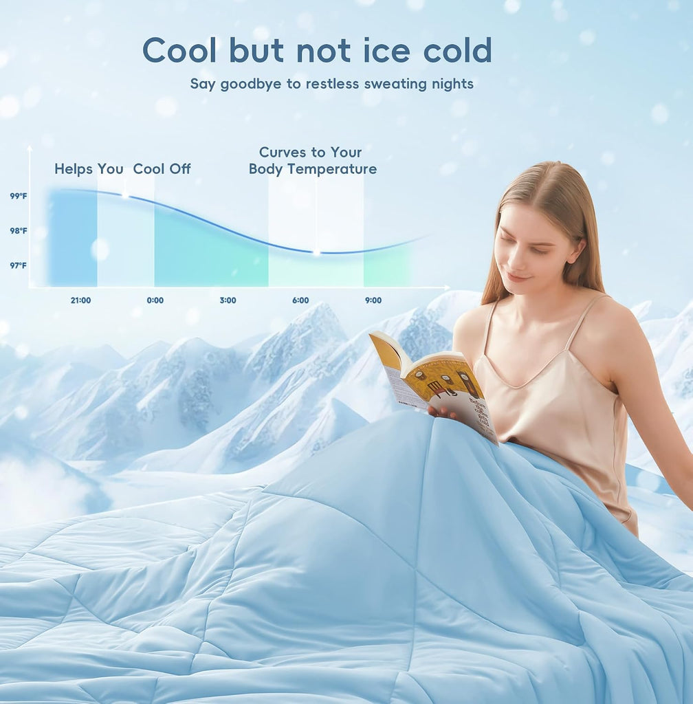 Cooling Blankets for Hot Sleepers, Luxury Lightweight Cozy Soft Throw for Night Sweats Double Sided Breathable