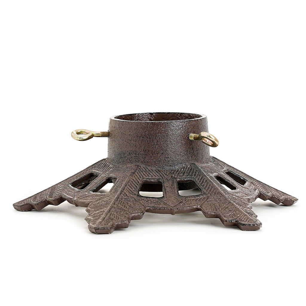Cast Iron Christmas Tree Stand with Snowflake Base, Max 3.5in Trunk