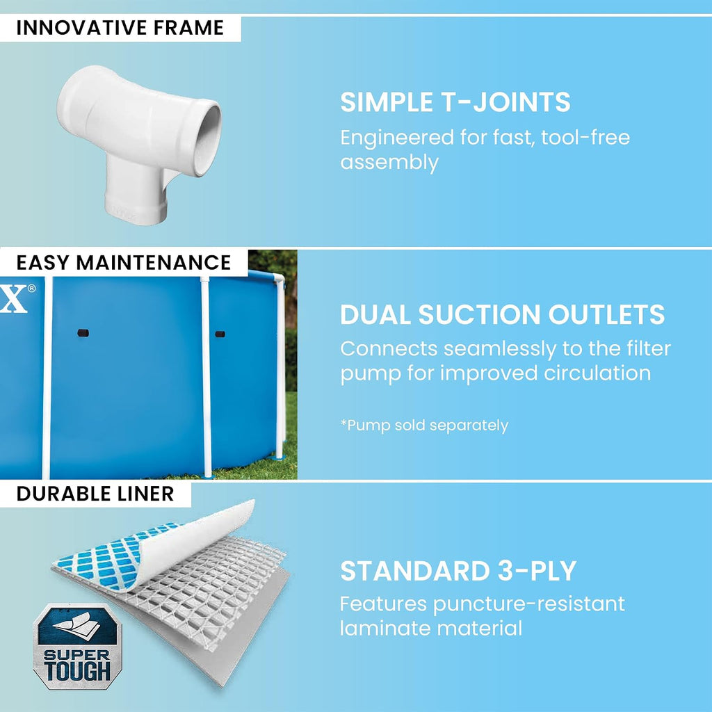 Metal Frame 10ft x 30in Round Above Ground Swimming Pool Set Bundle | 26175EH - 330 GPH Cartridge Filter Pump & Pool