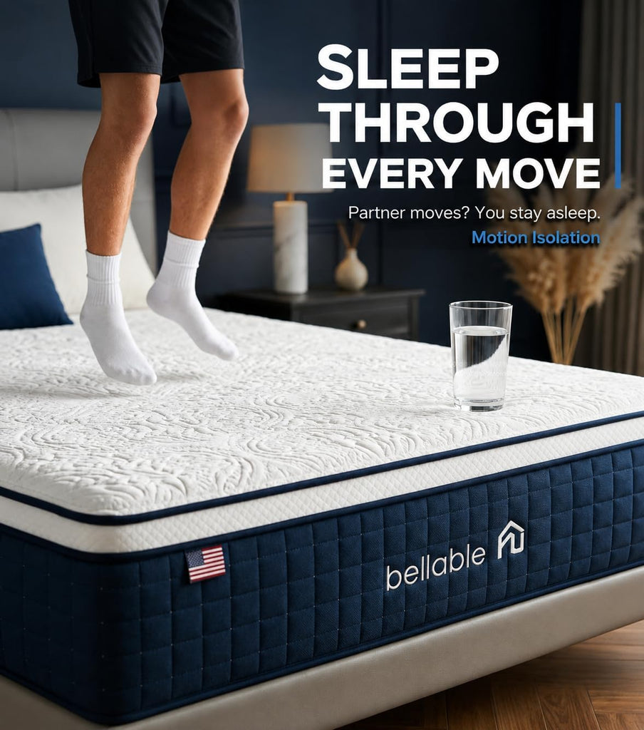 California King Mattress 14 Inch, Cal King Hybrid Mattress in a Box, Medium Firm Mattress with Cooling Gel Memory