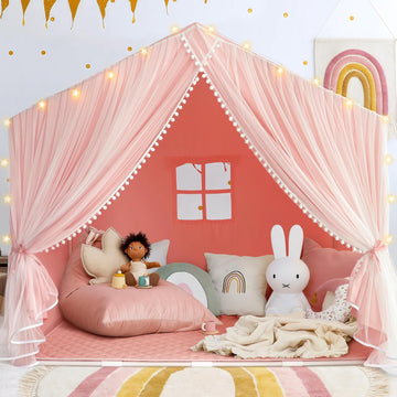 Kids Tent with Mat, Kids Play Tents Indoor, Princess Tent for Girl, Pink
