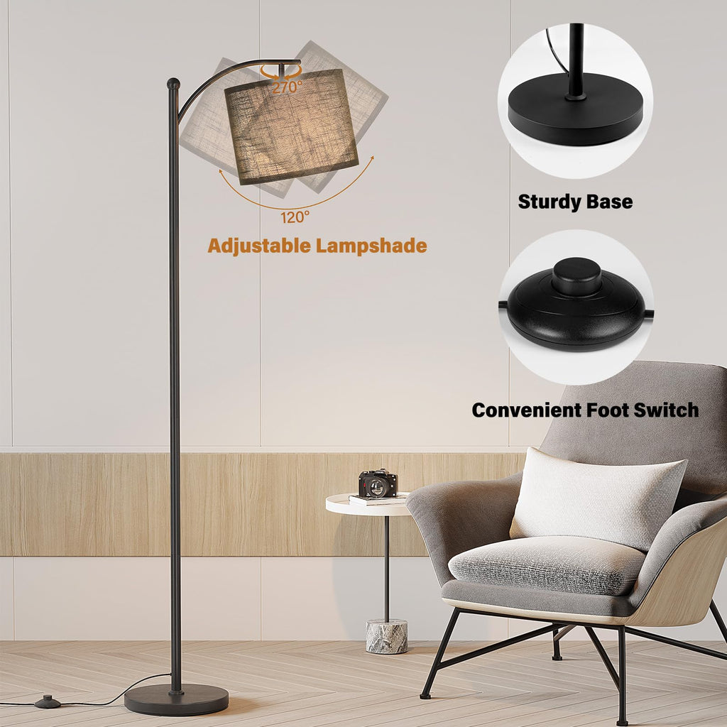Arc Floor Lamp, Modern Floor Lamp with 3 Color Temperatures Bulb