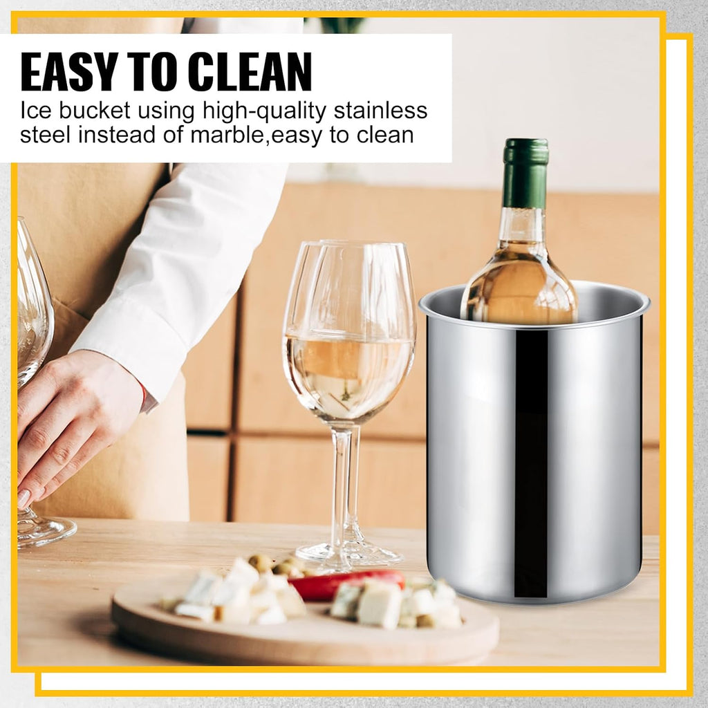 Wine Chiller Bucket 750 ML Champagne Bucket Stainless Steel Wine Chillers for Bottles Keeps Cold for Hours - Set of 6