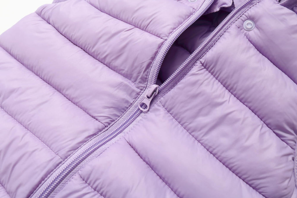 Baby Boys Girls Hooded Puffer Vest Winter Lightweight Sleeveless Bear Ears Zipper Up Jacket Purple 80