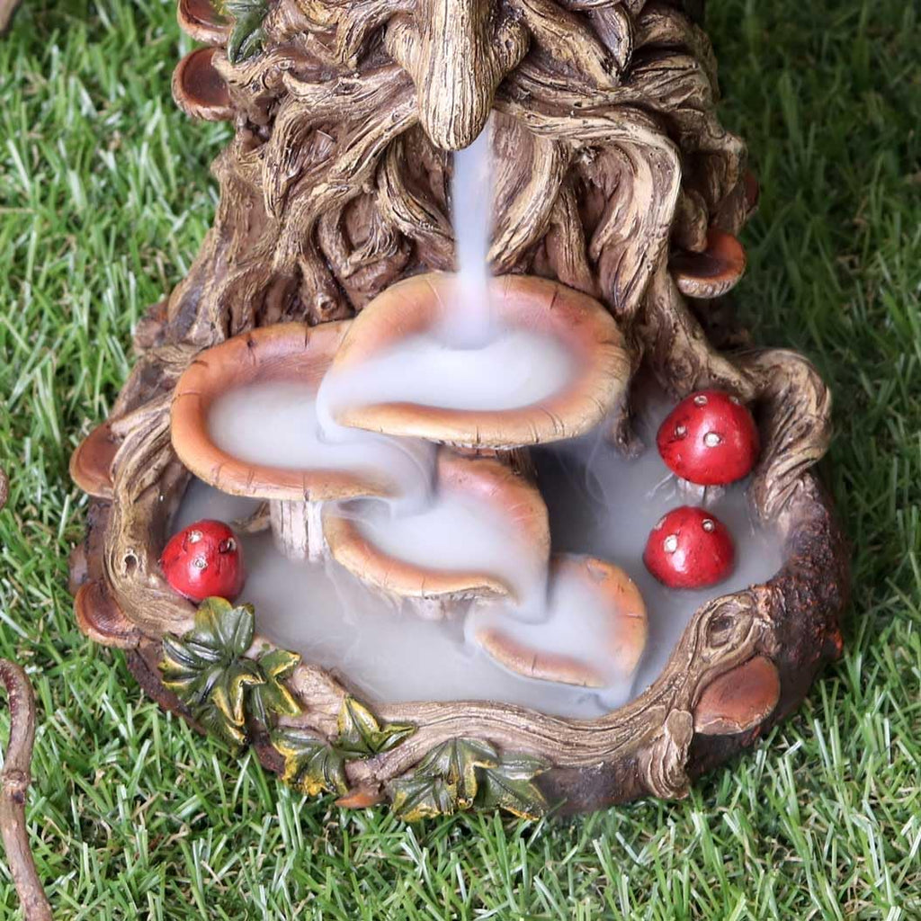 The Wisest Dryad Incense Burner, Backflow Design, Hand-Painted Resin, Nature Decor, 18cm