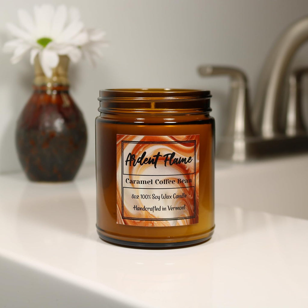 Candles | Caramel Coffee Bean | 100% Natural Soy Wax Candle Decor | Highly Scented | Premium Fragrance | Handmade - Set of 8