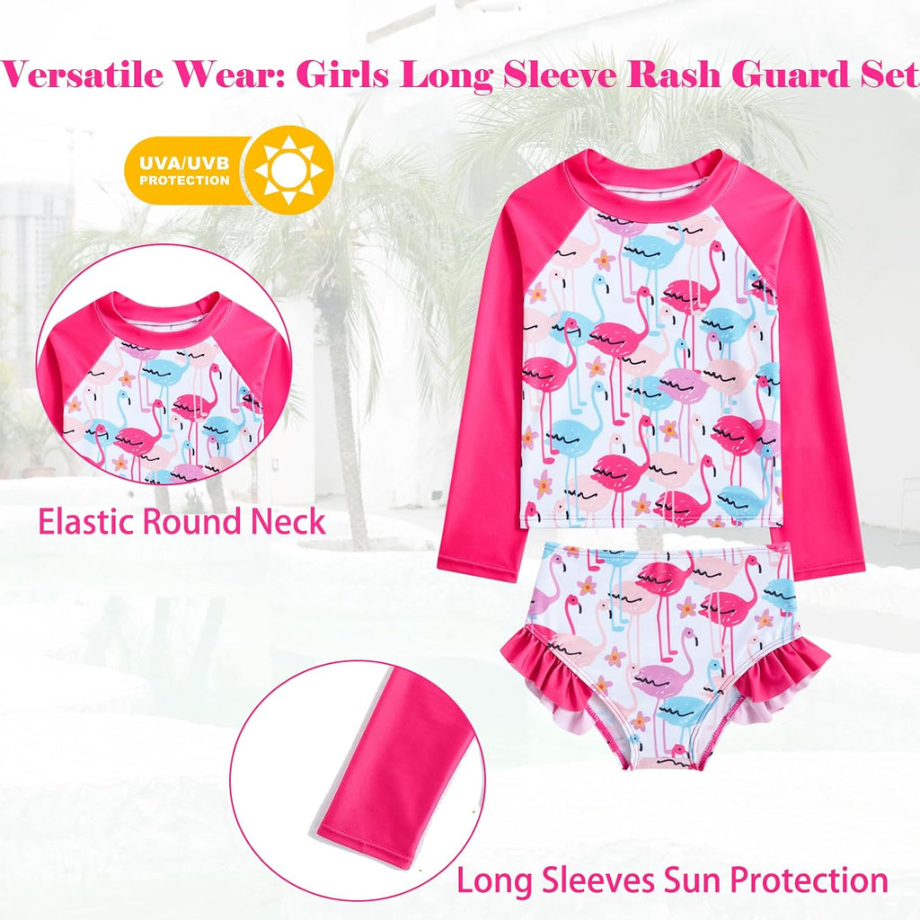 Girls Swimsuit Tankini Rash Guard Set Bathing Suits