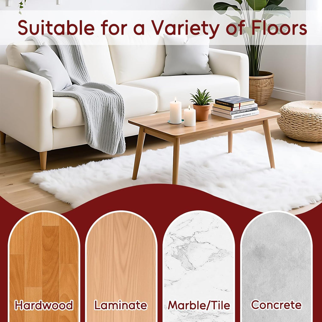 Felt and Rubber Backing Rug Pad, 5"x7" Non-Slip Rug Pads, 1/8" Thick, Under Area Carpet Protective Pads, Cushioned