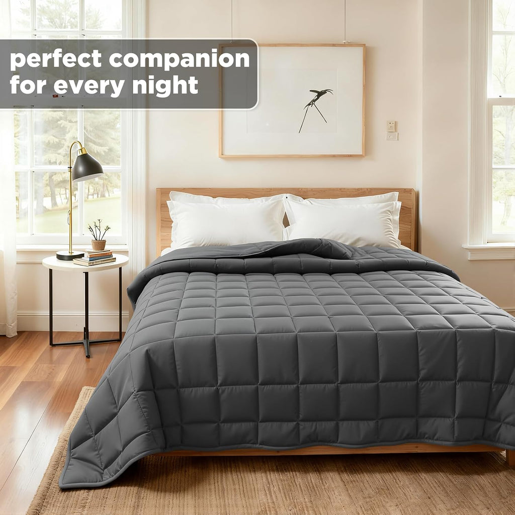 Weighted Blanket for Adults(48" x 72",15lbs,Grey) Queen Size Soft Cooling Heavy Blanket for Sleeping,Breathable