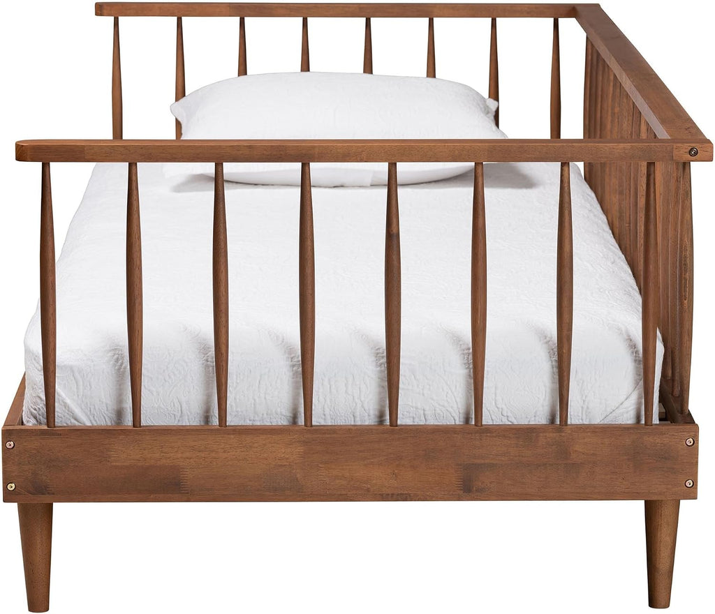 Matilda Mid-Century Modern Ash Walnut Finished Wood Twin Size Daybed
