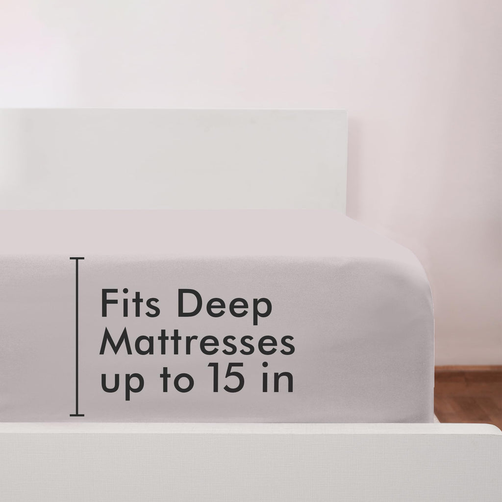 California king Fitted Sheet Deep Pocket 15 Inch Soft Microfiber