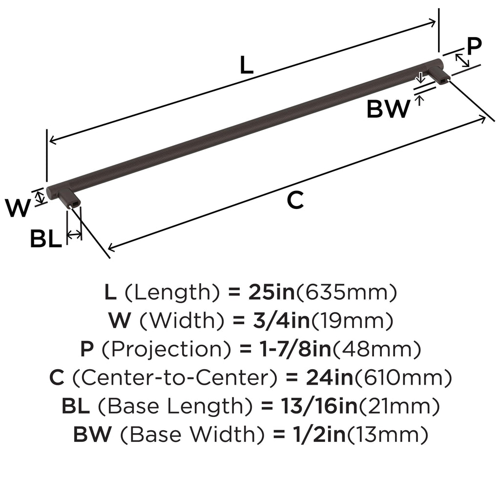 24" Bronx Oil-Rubbed Bronze Appliance Pull