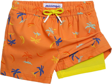 Boys Swim Trunks with Compression Liner Way Stretch Bathing Suit