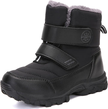 Kids Snow Boots Water-Repellent Warm Winter Shoes for Boys and Girls