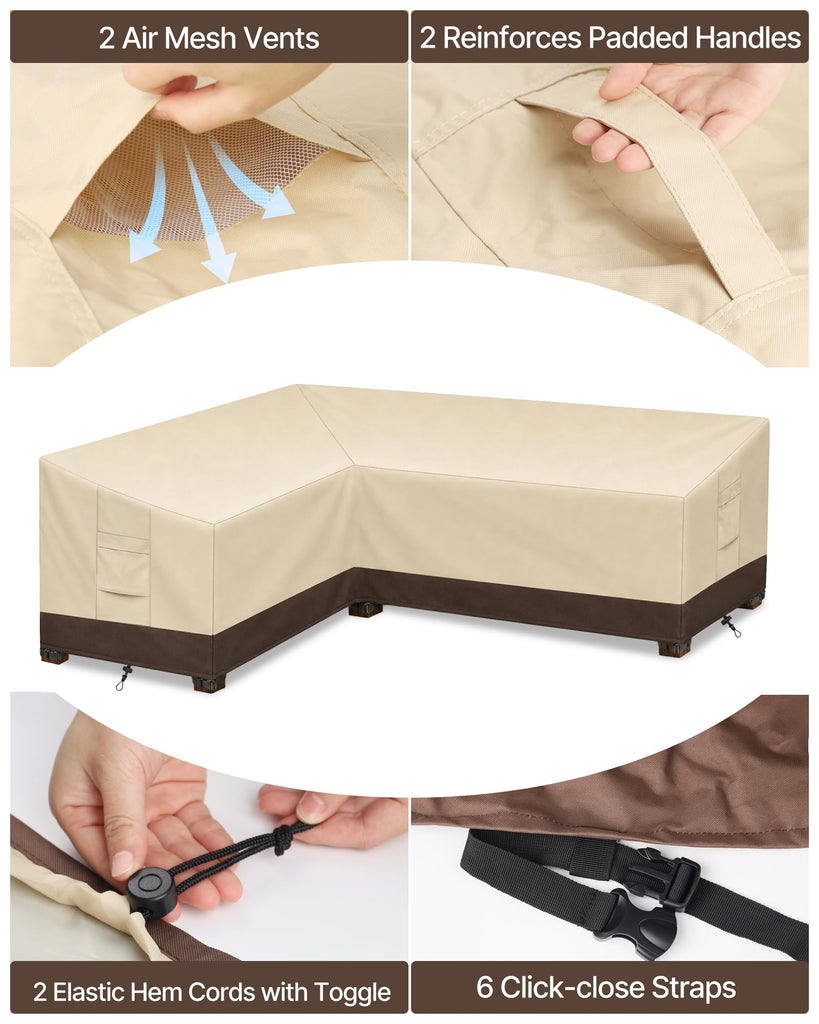 Outdoor Sectional Cover L-Shaped & Patio Furniture Covers Waterproof