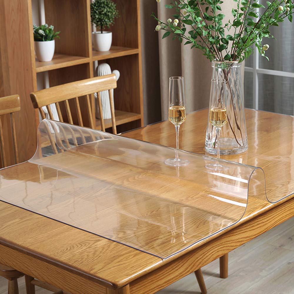 20x48 inch Custom Multisize 1.5mm Thick Clear PVC Table Protector Cover Mat Rectangular Glass Plastic Tablecloth