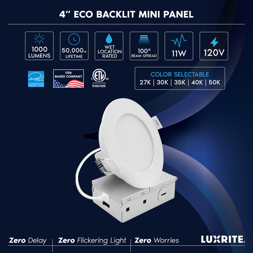 4 Inch LED Recessed Light, ECO Backlit Mini Panel Spotlight 48 Pack