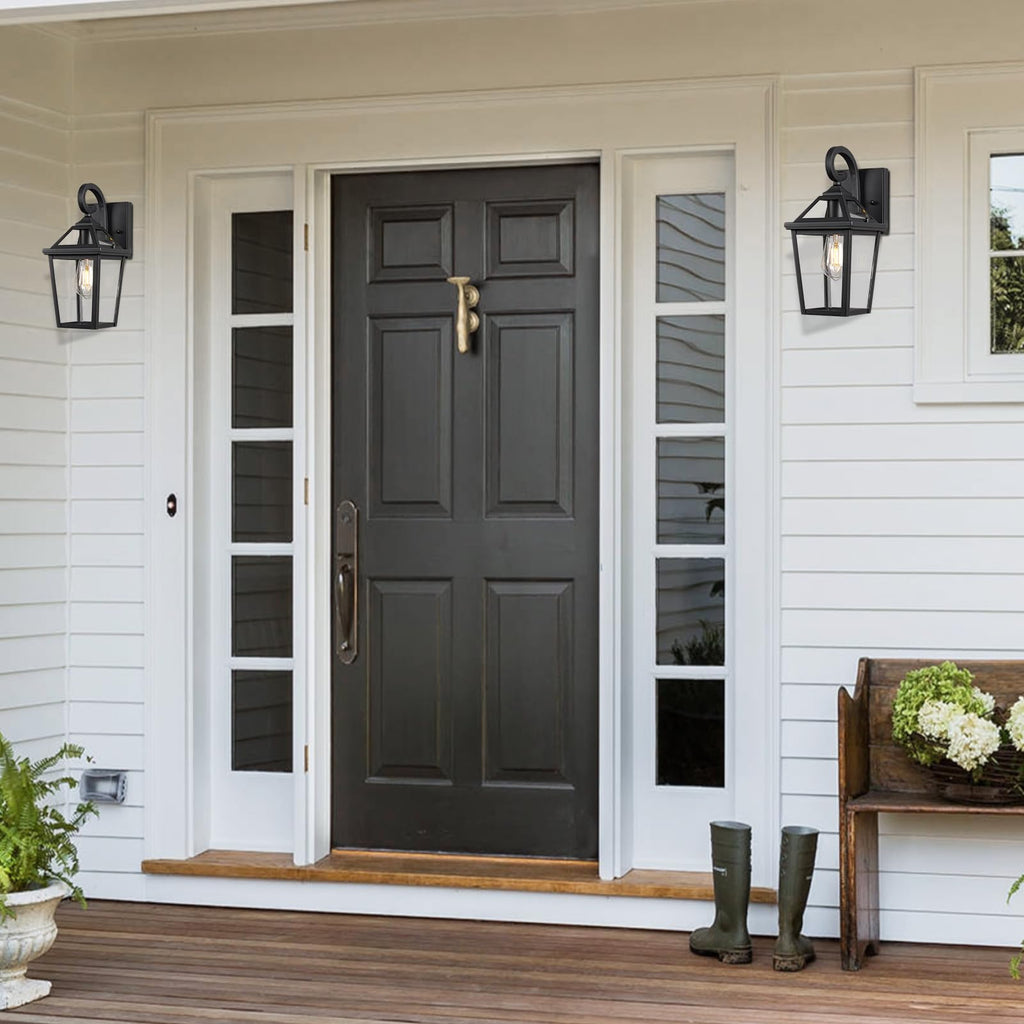 Colonial Outdoor Light Fixture Wall Mount, Exterior Light Fixture Wall Sconces with Clear Glass for Front Porch