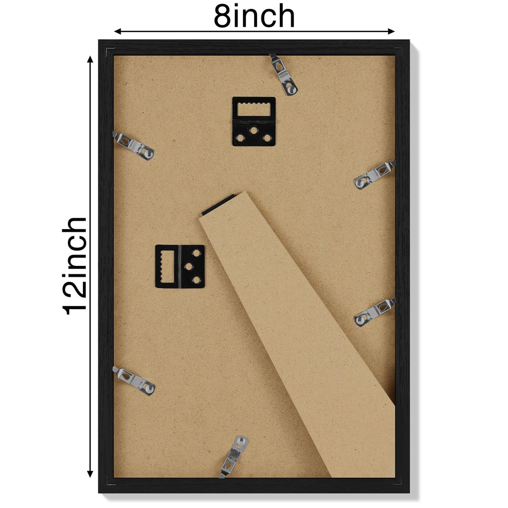 8x12 Picture Frame Set of 3 for Wall & Tabletop Display, Black