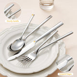 Silverware Set, 20-Piece Forged Novelty Flatware Cutlery Utensil Set Premium Stainless Steel, Service for 4