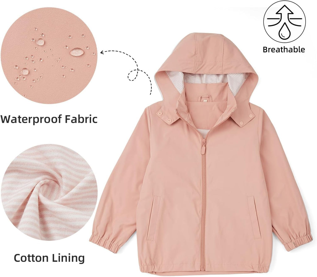 Boys Girls Soft lining Hooded Rain Jacket