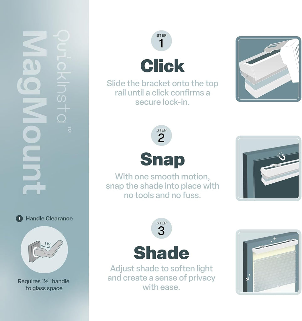 Magnetic Top Down Bottom Up Door Shades, White, 25 x 84 in | Strong-hold MagMount, Thermal insulation, Adjustable