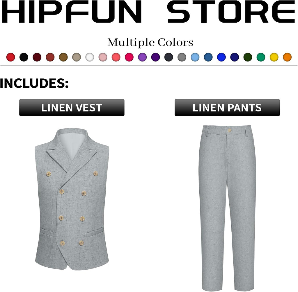 Boys Linen Suits 2 Piece Summer Suit for Kids Teen Boy Casual Tuxedo