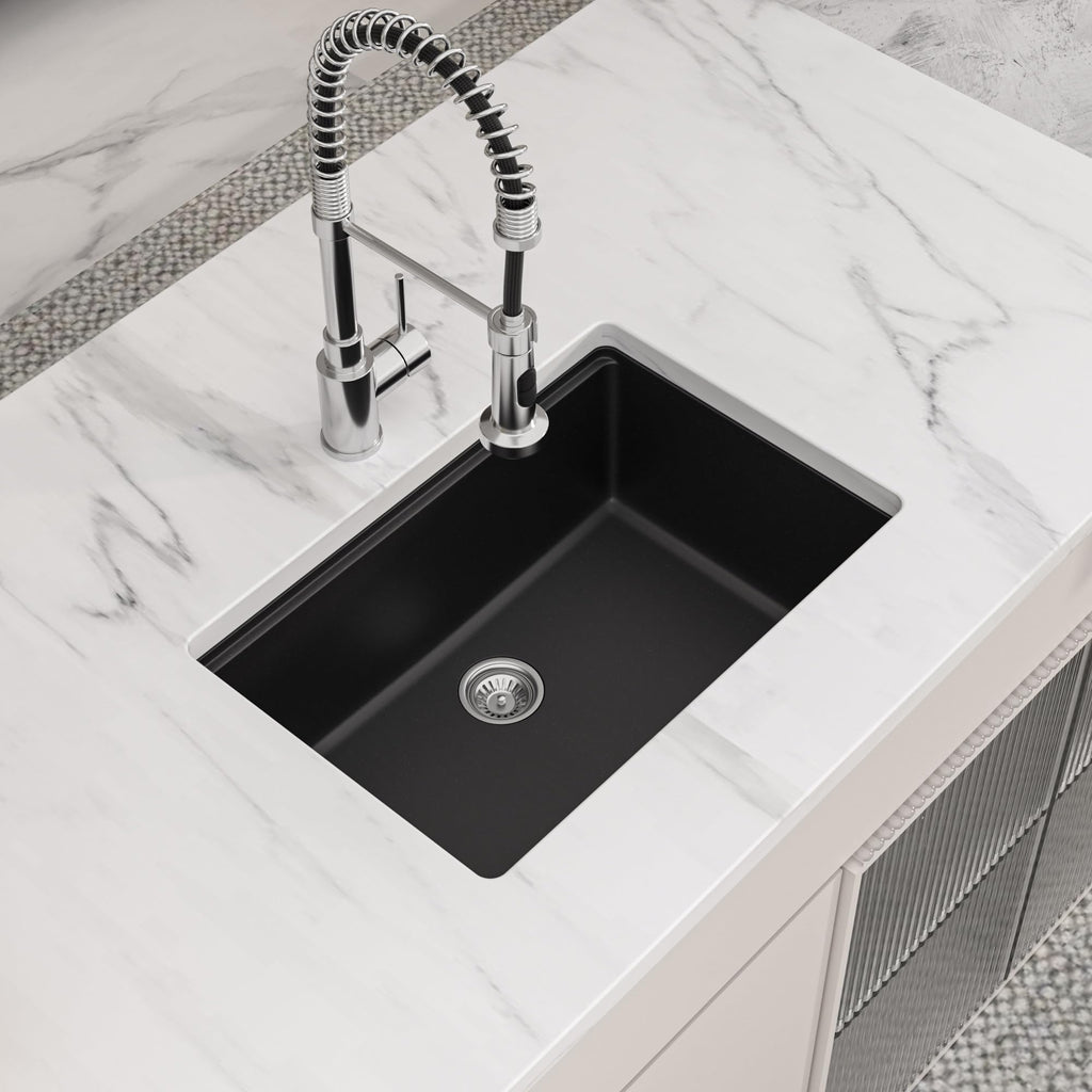 28 Inch Black Granite Composite Sink