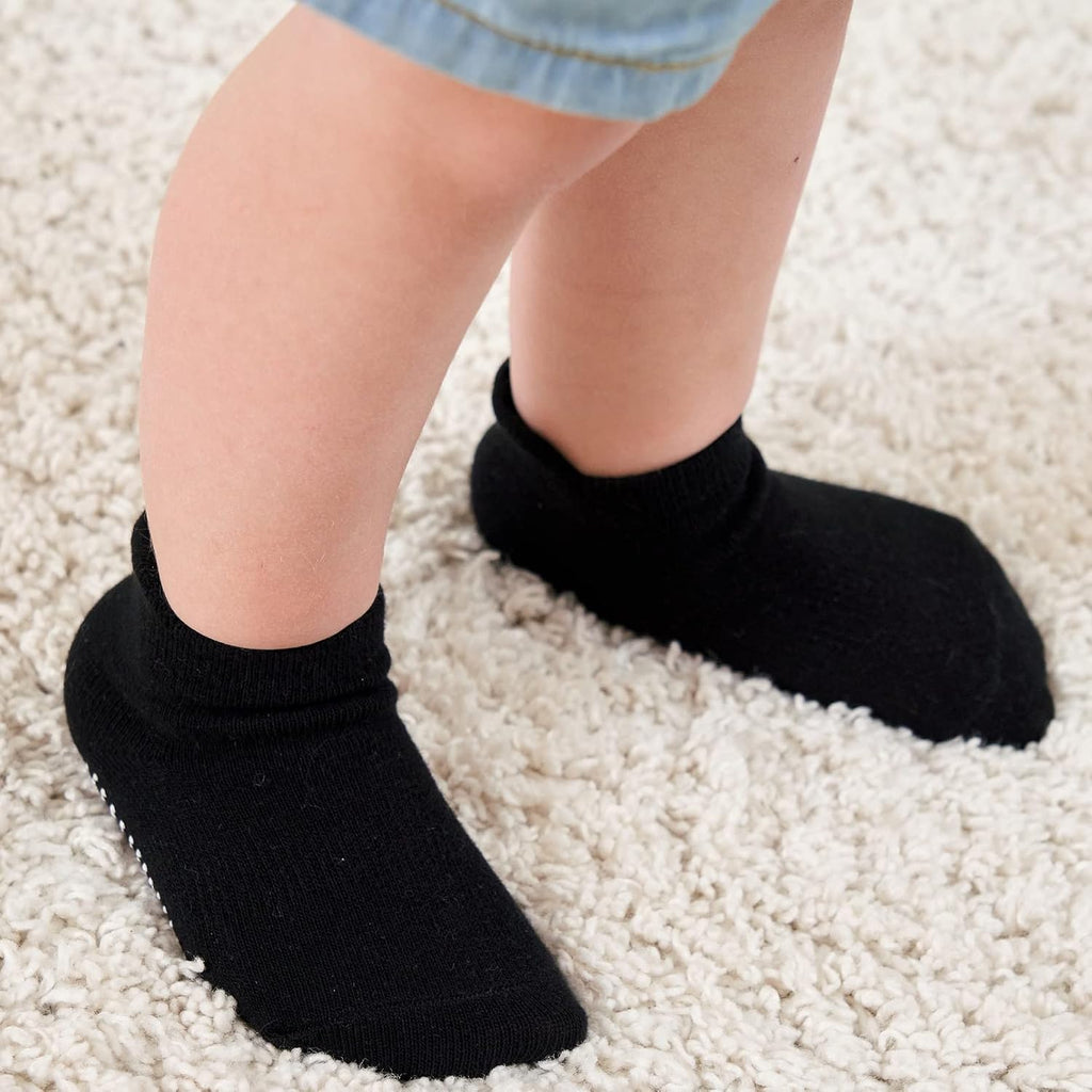 Baby Non Slip Grip Ankle Socks with Non Skid Soles for Infants Toddlers Kids Boys Girls
