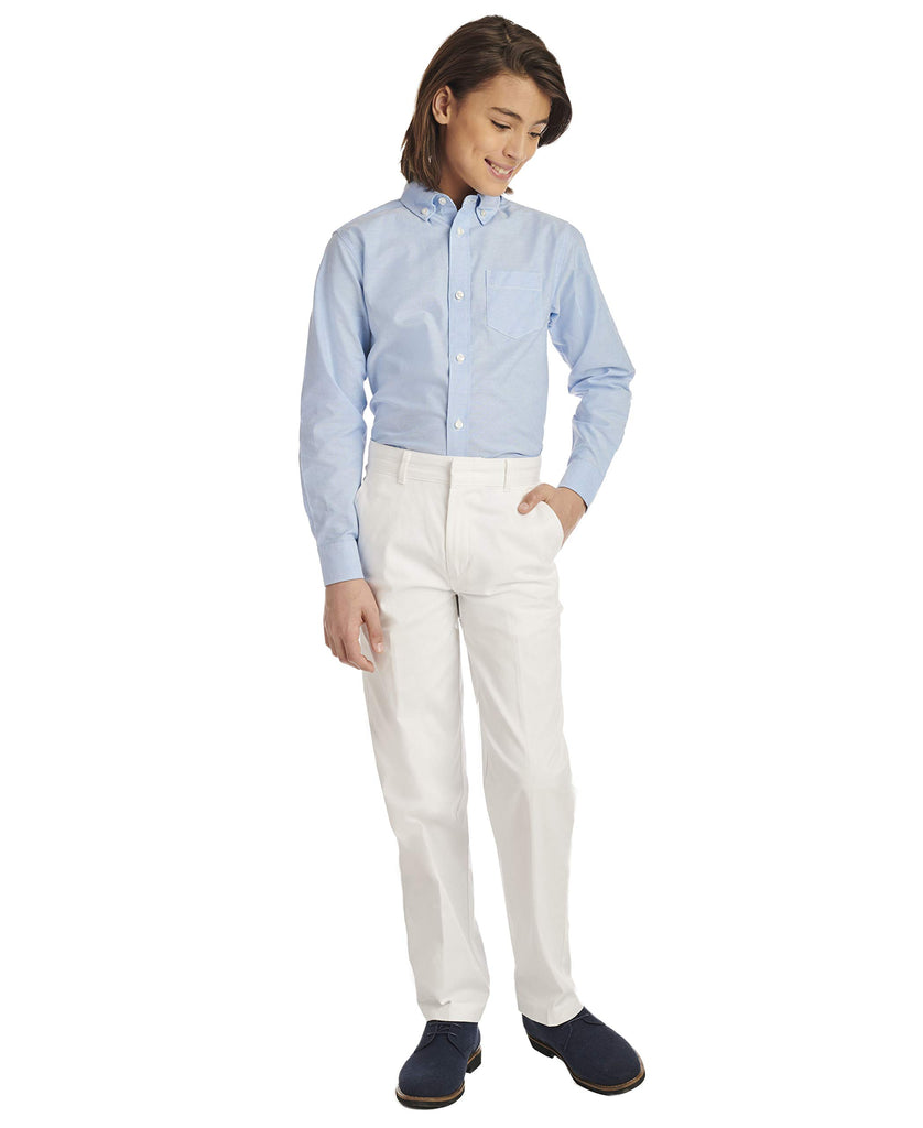 Toddler Boy's Long Sleeve Solid Button-Down Oxford Shirt Shirt, ox Blue, /3