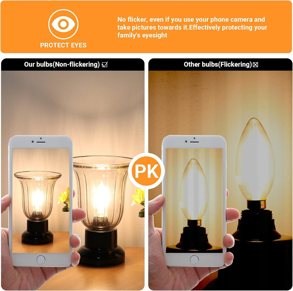 B11 E12 LED Bulbs, Dimmable 4W, 3000K Soft White, 40W Equivalent
