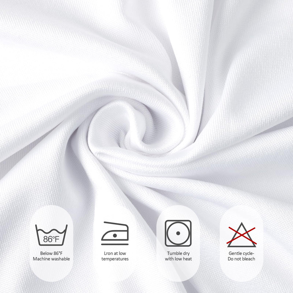 2 Pack 6 Ft Tablecloth Rectangle White Spandex Table Cover