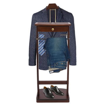 Valet Stand for Man and Women, Wood Suit Rack Suit Valet Stand