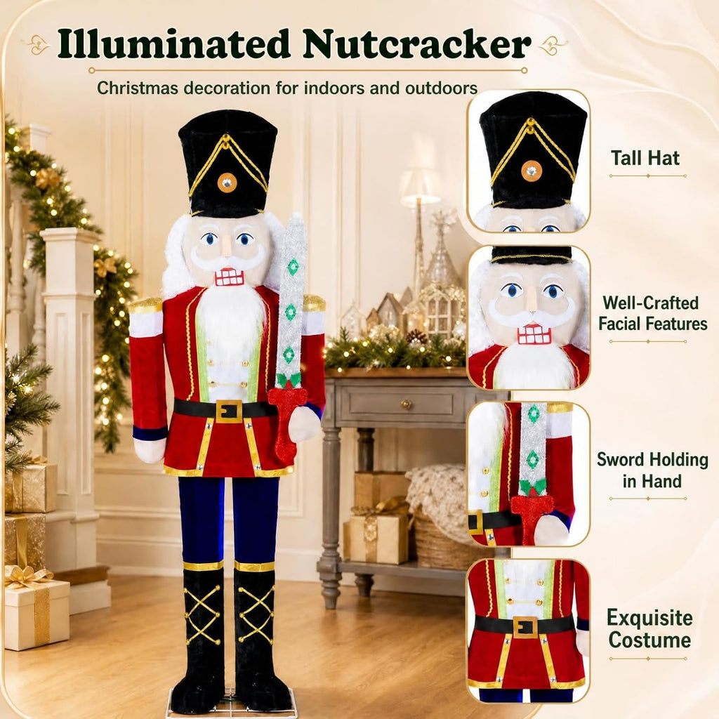 5 FT Nutcracker Christmas Decor Outdoor with 100 LED Lights (1)